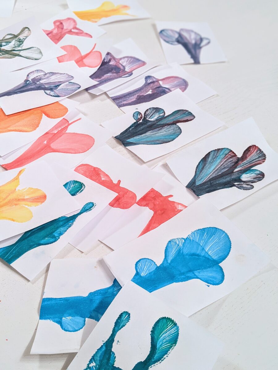 4 Schritte: Einfache Fadentechnik-Bilder mit Wasserfarben mit Kindern malen