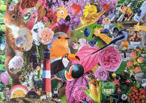 Stoffbeutel bzw. Jutetasche mit Kunstdruck-Collage "nature at its best" von Green Lourie als einzigartiges Geschenk zum Geburtstag - Baumwolltasche