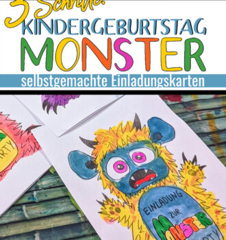 3 Schritte: Gruselige Monster-Einladungskarte zum Kindergeburtstag selbst basteln (inkl. PDF-Vorlage zum Download)