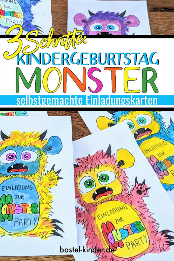 3 Schritte: Gruselige Monster-Einladungskarte zum Kindergeburtstag selbst basteln (inkl. PDF-Vorlage zum Download)