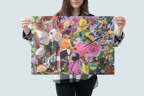 Bezaubernde Geschenkidee: Kunstdruck-Collage "NATURE AT ITS BEST" von Green Lourie als einzigartige Wanddekoration im Shabby Chic-Stil - Poster Din A3 (quer)