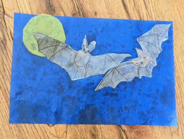 3-Schritte-Tutorial: Schaurige Fledermäuse als Fensterbilder mit Papier und Öl im Nu von Kindern selbstgebastelt!