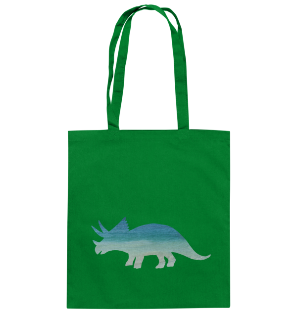 Stofftasche "Triceratops am Strand": Individuelles Design für Dinosaurier-Freunde - Baumwolltasche