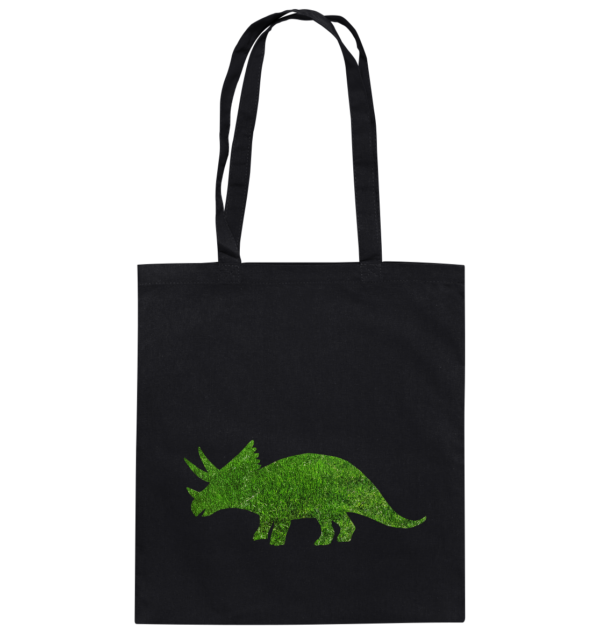 Stofftasche "Triceratops auf der Wiese": Individuelles Design für Dinosaurier-Freunde - Baumwolltasche