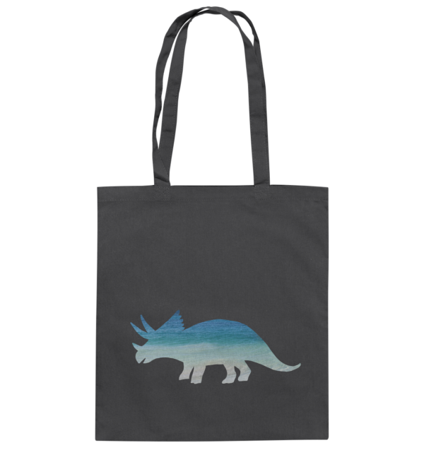 Stofftasche "Triceratops am Strand": Individuelles Design für Dinosaurier-Freunde - Baumwolltasche