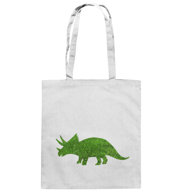 Stofftasche "Triceratops auf der Wiese": Individuelles Design für Dinosaurier-Freunde - Baumwolltasche