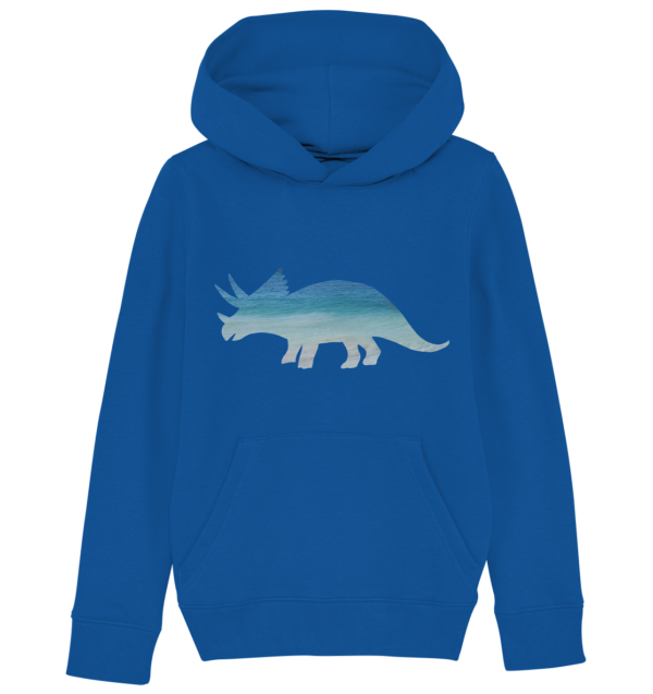 Kinder Kapuzenpullover "Triceratops am Strand": Individuelles Design für Dinosaurier-Freunde - Kids Organic Hoodie