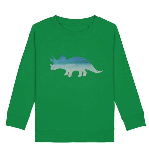 Kinder Sweatshirt "Triceratops am Strand": Individuelles Design für Dinosaurier-Freunde - Kids Organic Sweatshirt