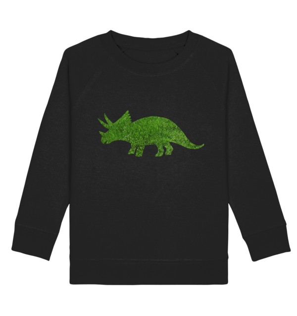 Kinder Pullover "Triceratops auf der Wiese": Individuelles Design für Dinosaurier-Freunde - Kids Organic Sweatshirt