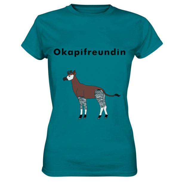 Damen T-Shirt "Okapifreundin”: Einzigartiges Geschenk für große Okapi-Fans - Ladies Premium Shirt