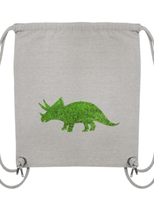 Turnbeutel "Triceratops auf der Wiese": Individuelles Design für Dinosaurier-Freunde - Organic Gym-Bag