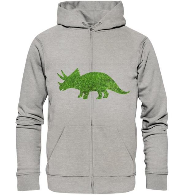 Herren Kapuzenjacke "Triceratops auf der Wiese": Individuelles Design für Dinosaurier-Freunde - Organic Zipper
