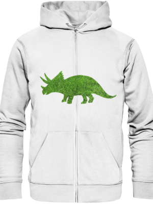 Herren Kapuzenjacke "Triceratops auf der Wiese": Individuelles Design für Dinosaurier-Freunde - Organic Zipper