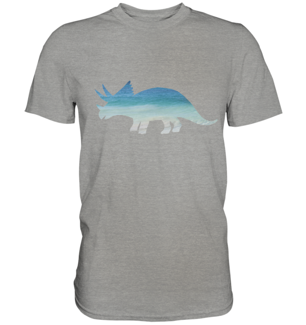 Herren T-Shirt "Triceratops am Strand": Individuelles Design für Dinosaurier-Freunde - Premium Shirt