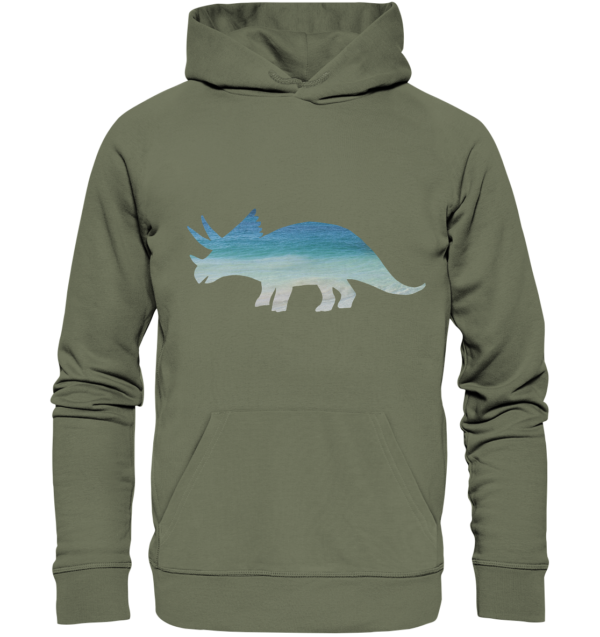 Herren Kapuzenpullover "Triceratops am Strand": Individuelles Design für Dinosaurier-Freunde - Premium Unisex Hoodie