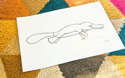 Verblüffendes Schnabeltier: Vorlage des australischen Platypus zum ausmalen, bekleben, ausschneiden und basteln mit Kindern