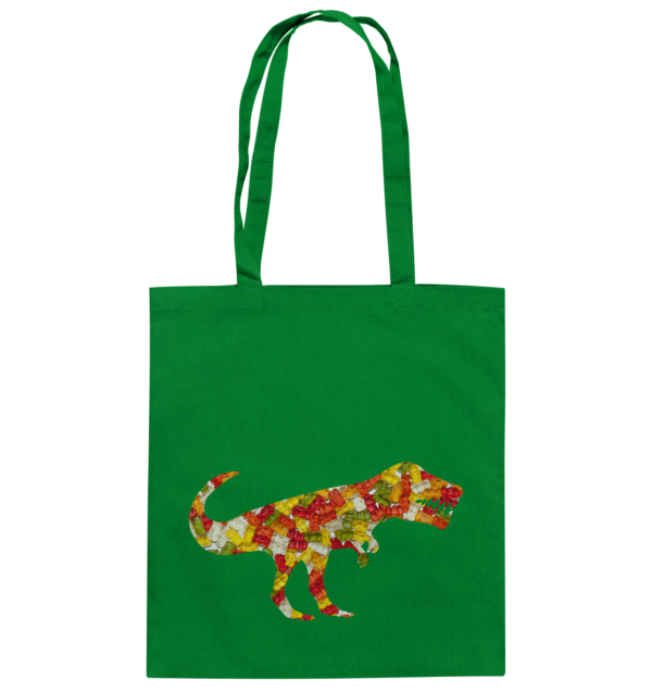 Stofftasche "T-Rex mit Hunger auf Gummibärchen": Einzigartiges Geschenk für kleine und große Dinosaurier-Freunde - Baumwolltasche