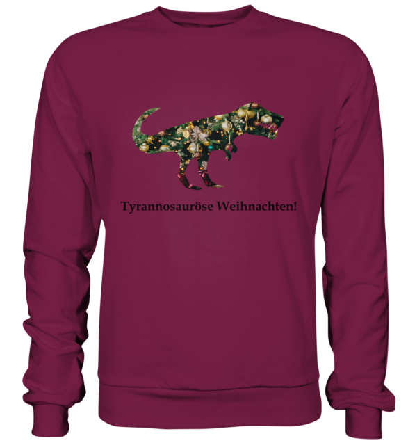 Ugly Christmas Sweater? Nein, zauberhaftes Weihnachts-Outfit mit Dino: Herren Pullover "Tyrannosauröse Weihnachten!" - Basic Sweatshirt