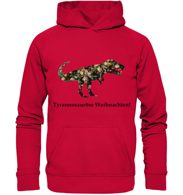 Zauberhaftes Weihnachts-Outfit mit Dino: Kapuzenpullover "Tyrannosauröse Weihnachten!" - Basic Unisex Hoodie