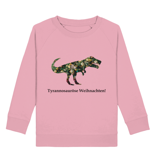 Ugly Christmas Sweater? Nein, zauberhaftes Weihnachts-Outfit mit Dino: Kinder Pullover "Tyrannosauröse Weihnachten!" - Kids Organic Sweatshirt