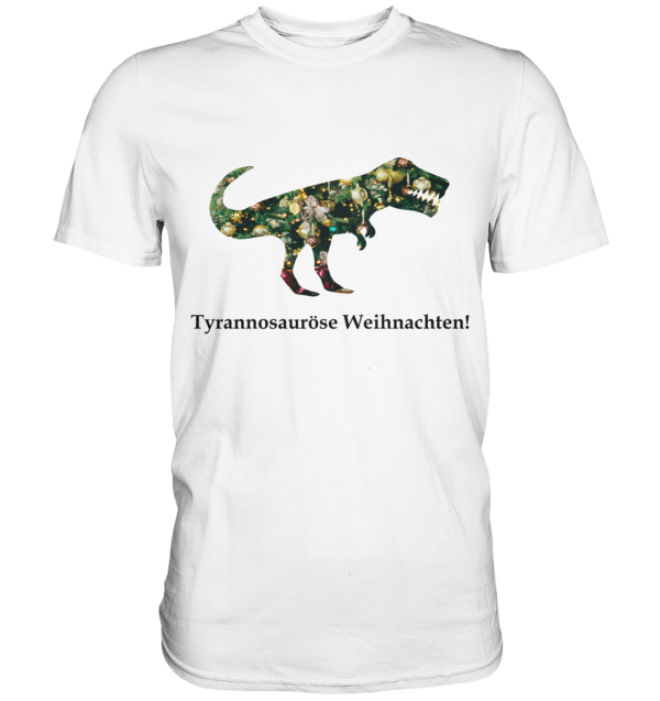 Zauberhaftes Weihnachts-Outfit mit Dino: Herren T-Shirt "Tyrannosauröse Weihnachten!"- Premium Shirt