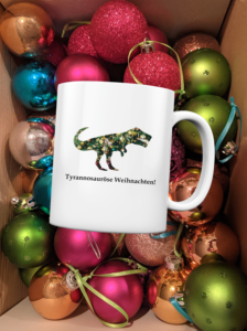 Zauberhaftes Weihnachts-Accessoire mit Dino: Tasse "Tyrannosauröse Weihnachten!" - Tasse glossy