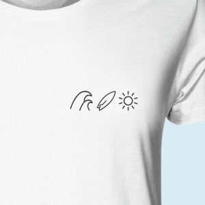 Herren T-Shirt SURFEN im Minimal Design - 100% Organic Bio Baumwolle, hochwertiger Siebdruck - Geschenk zum Geburtstag, ein Lieblingsstück!